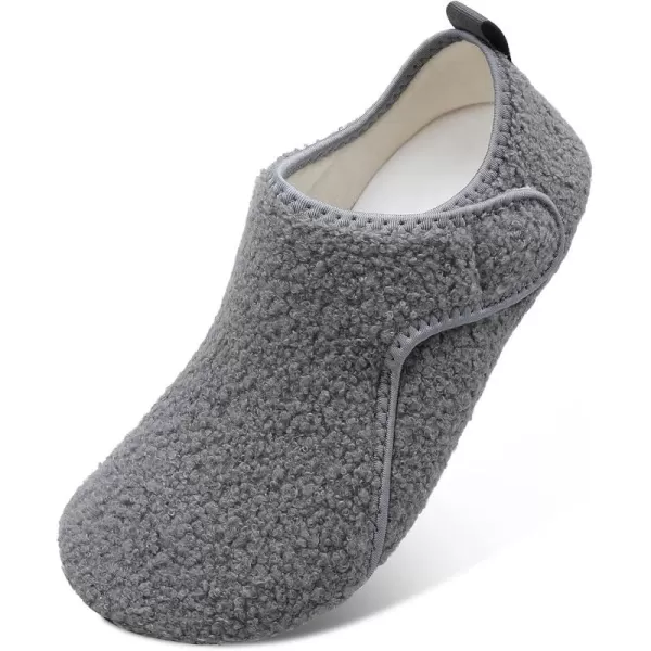 LRUN Womens Mens House Slippers Indoor Home Shoes Warm Barefoot Slippers Outdoor House Shoes AntislipGrey Curls