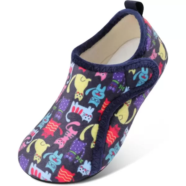 LRUN Womens Mens House Slippers Indoor Home Shoes Warm Barefoot Slippers Outdoor House Shoes AntislipNavy Cat
