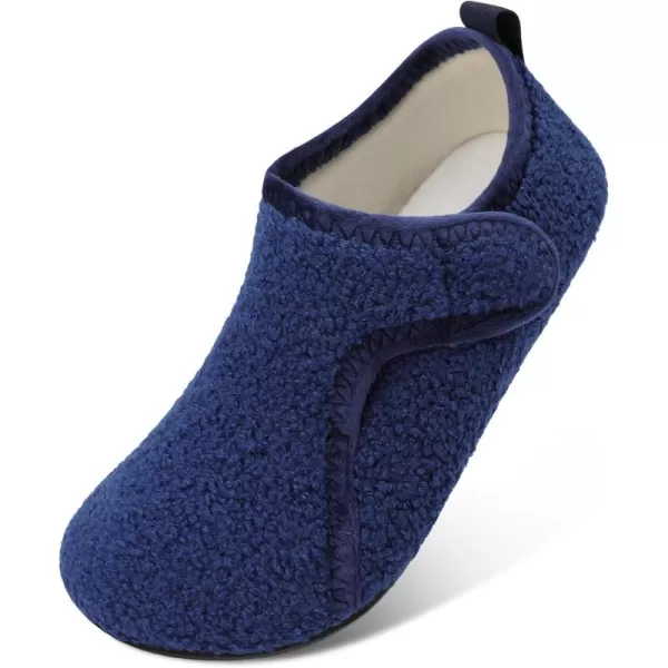 LRUN Womens Mens House Slippers Indoor Home Shoes Warm Barefoot Slippers Outdoor House Shoes AntislipNavy Curls
