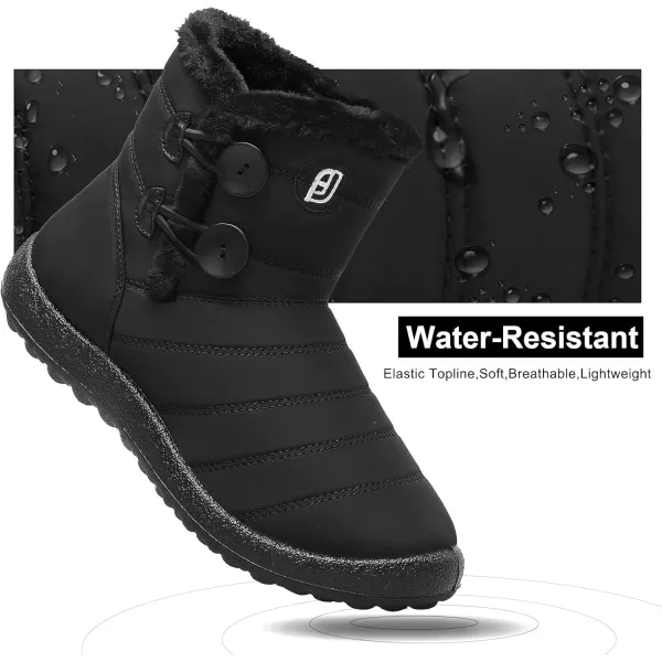 LRUN Ankle Snow Boots for Women Men Fur Winter Snow Boots Warm Black Women75 Men7 M US
