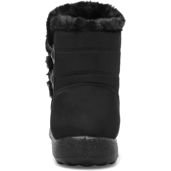 LRUN Ankle Snow Boots for Women Men Fur Winter Snow Boots Warm Black Women75 Men7 M US