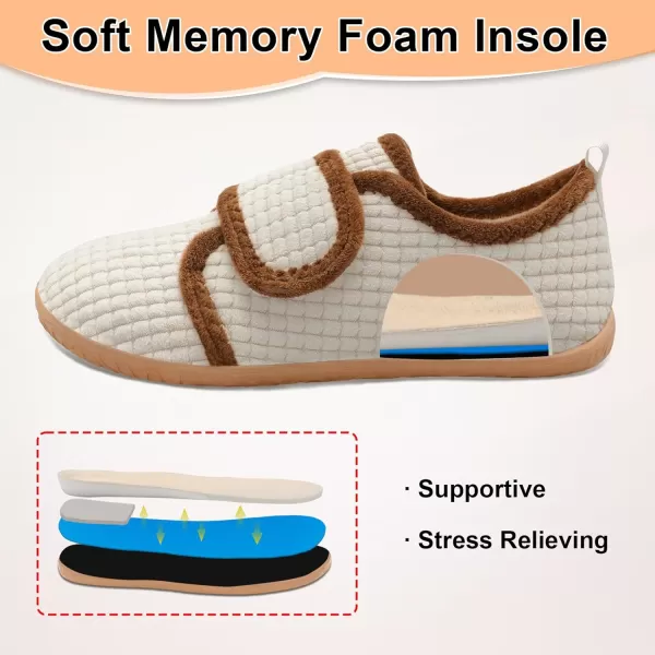 LRUN Barefoot Womens Men Slippers Soft House Slippers for Women Indoor and Outdoor Adjustable Mens Home Shoes Lightweight Bedroom SlippersBeige