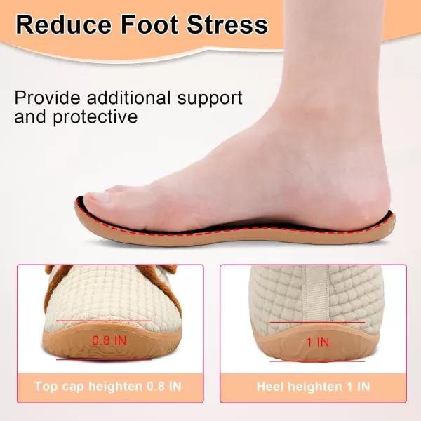 LRUN Barefoot Womens Men Slippers Soft House Slippers for Women Indoor and Outdoor Adjustable Mens Home Shoes Lightweight Bedroom SlippersBeige