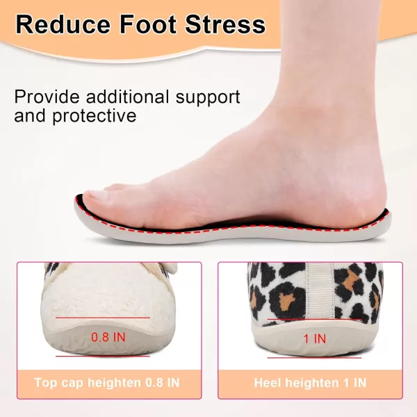 LRUN Barefoot Womens Men Slippers Soft House Slippers for Women Indoor and Outdoor Adjustable Mens Home Shoes Lightweight Bedroom SlippersBeige Leopard