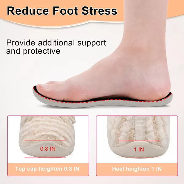 LRUN Barefoot Womens Men Slippers Soft House Slippers for Women Indoor and Outdoor Adjustable Mens Home Shoes Lightweight Bedroom SlippersBeige Stripes