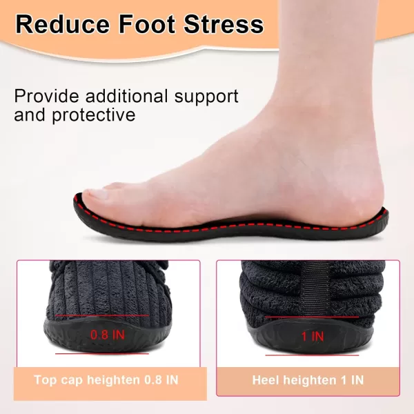 LRUN Barefoot Womens Men Slippers Soft House Slippers for Women Indoor and Outdoor Adjustable Mens Home Shoes Lightweight Bedroom SlippersBlack