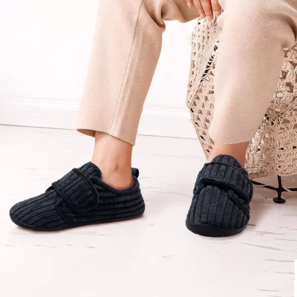 LRUN Barefoot Womens Men Slippers Soft House Slippers for Women Indoor and Outdoor Adjustable Mens Home Shoes Lightweight Bedroom SlippersBlack