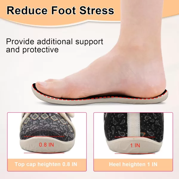 LRUN Barefoot Womens Men Slippers Soft House Slippers for Women Indoor and Outdoor Adjustable Mens Home Shoes Lightweight Bedroom SlippersBlack Bohemia