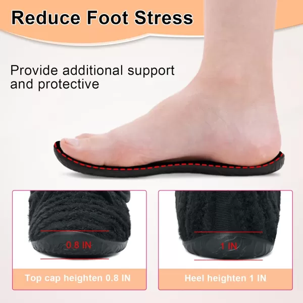 LRUN Barefoot Womens Men Slippers Soft House Slippers for Women Indoor and Outdoor Adjustable Mens Home Shoes Lightweight Bedroom SlippersBlack Stripes