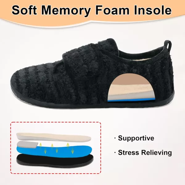 LRUN Barefoot Womens Men Slippers Soft House Slippers for Women Indoor and Outdoor Adjustable Mens Home Shoes Lightweight Bedroom SlippersBlack Stripes