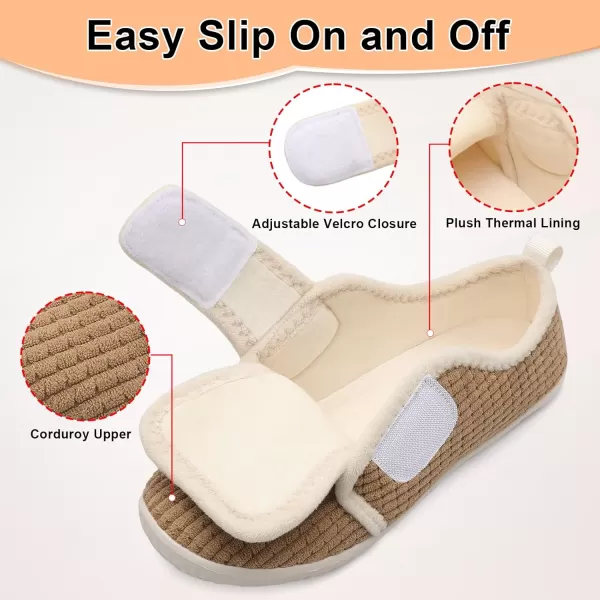 LRUN Barefoot Womens Men Slippers Soft House Slippers for Women Indoor and Outdoor Adjustable Mens Home Shoes Lightweight Bedroom SlippersBrown