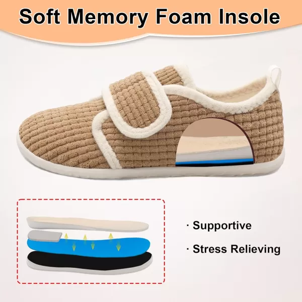 LRUN Barefoot Womens Men Slippers Soft House Slippers for Women Indoor and Outdoor Adjustable Mens Home Shoes Lightweight Bedroom SlippersBrown