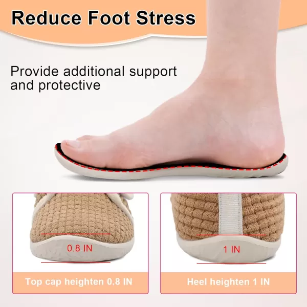 LRUN Barefoot Womens Men Slippers Soft House Slippers for Women Indoor and Outdoor Adjustable Mens Home Shoes Lightweight Bedroom SlippersBrown