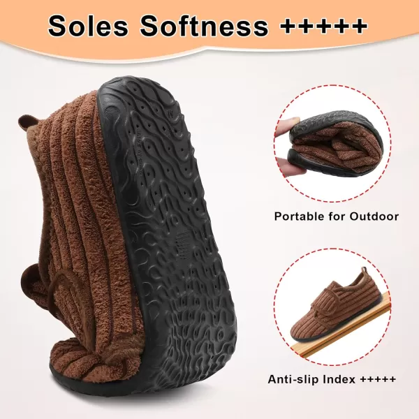 LRUN Barefoot Womens Men Slippers Soft House Slippers for Women Indoor and Outdoor Adjustable Mens Home Shoes Lightweight Bedroom SlippersDark Brown