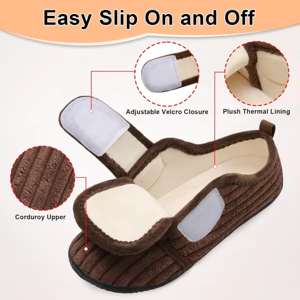 LRUN Barefoot Womens Men Slippers Soft House Slippers for Women Indoor and Outdoor Adjustable Mens Home Shoes Lightweight Bedroom SlippersDark Brown