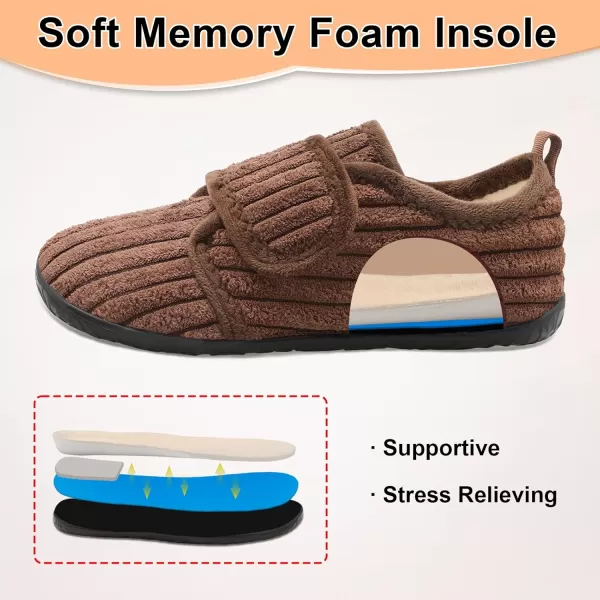 LRUN Barefoot Womens Men Slippers Soft House Slippers for Women Indoor and Outdoor Adjustable Mens Home Shoes Lightweight Bedroom SlippersDark Brown