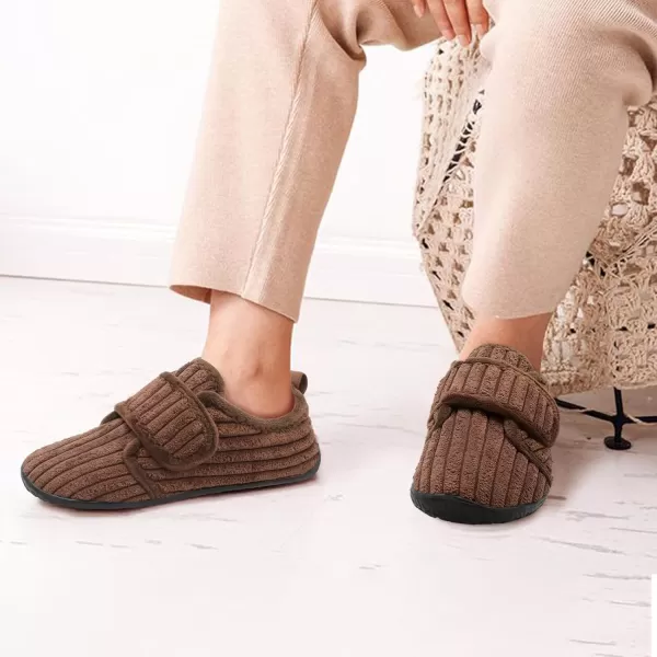 LRUN Barefoot Womens Men Slippers Soft House Slippers for Women Indoor and Outdoor Adjustable Mens Home Shoes Lightweight Bedroom SlippersDark Brown