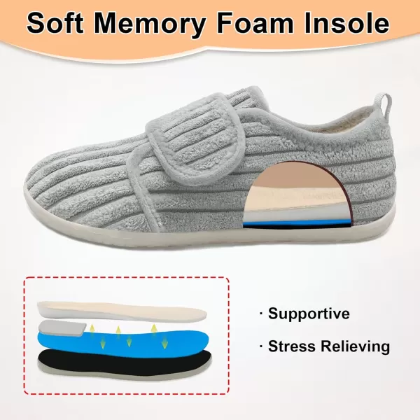 LRUN Barefoot Womens Men Slippers Soft House Slippers for Women Indoor and Outdoor Adjustable Mens Home Shoes Lightweight Bedroom SlippersGrey