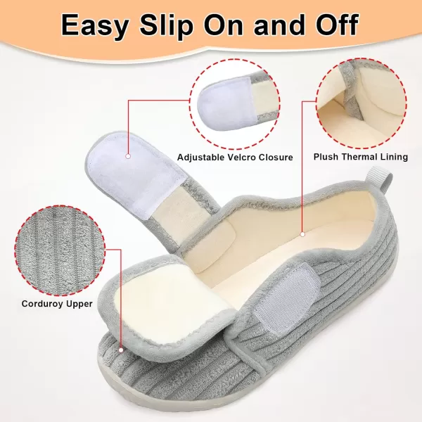 LRUN Barefoot Womens Men Slippers Soft House Slippers for Women Indoor and Outdoor Adjustable Mens Home Shoes Lightweight Bedroom SlippersGrey