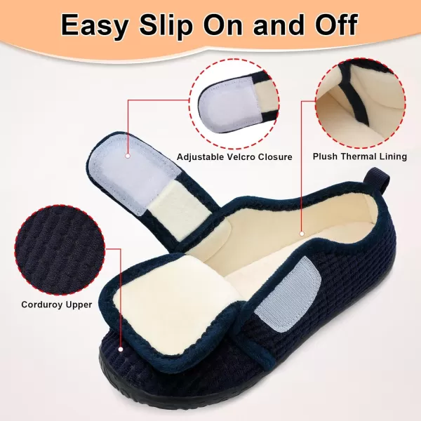 LRUN Barefoot Womens Men Slippers Soft House Slippers for Women Indoor and Outdoor Adjustable Mens Home Shoes Lightweight Bedroom SlippersNavy
