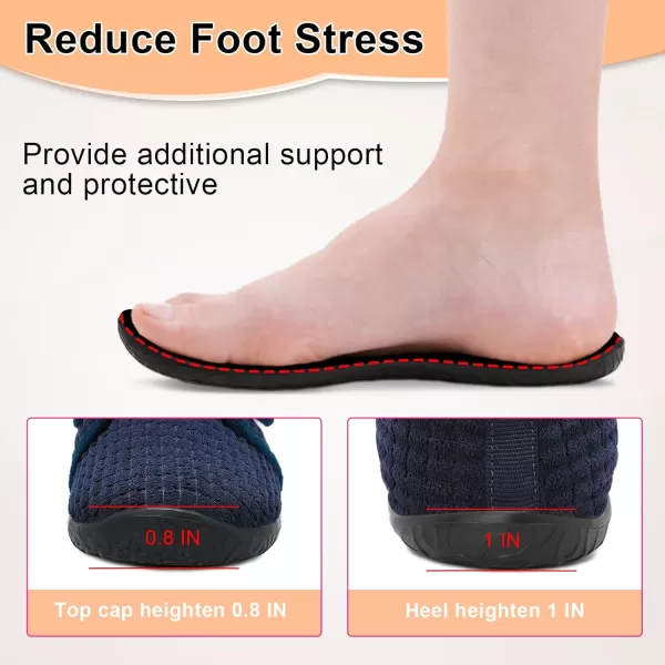 LRUN Barefoot Womens Men Slippers Soft House Slippers for Women Indoor and Outdoor Adjustable Mens Home Shoes Lightweight Bedroom SlippersNavy