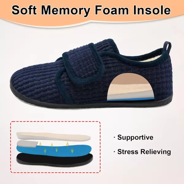 LRUN Barefoot Womens Men Slippers Soft House Slippers for Women Indoor and Outdoor Adjustable Mens Home Shoes Lightweight Bedroom SlippersNavy