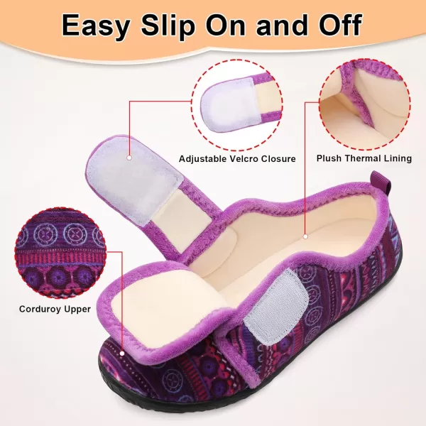 LRUN Barefoot Womens Men Slippers Soft House Slippers for Women Indoor and Outdoor Adjustable Mens Home Shoes Lightweight Bedroom SlippersPuple Bohemia