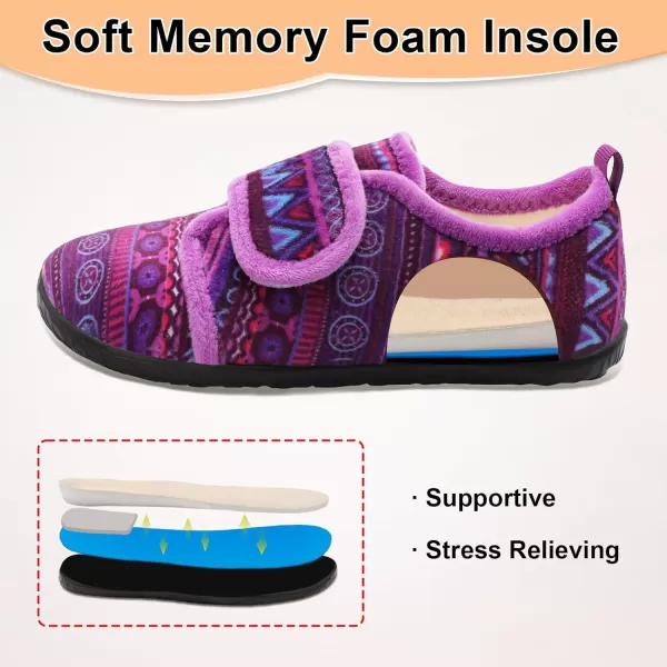 LRUN Barefoot Womens Men Slippers Soft House Slippers for Women Indoor and Outdoor Adjustable Mens Home Shoes Lightweight Bedroom SlippersPuple Bohemia