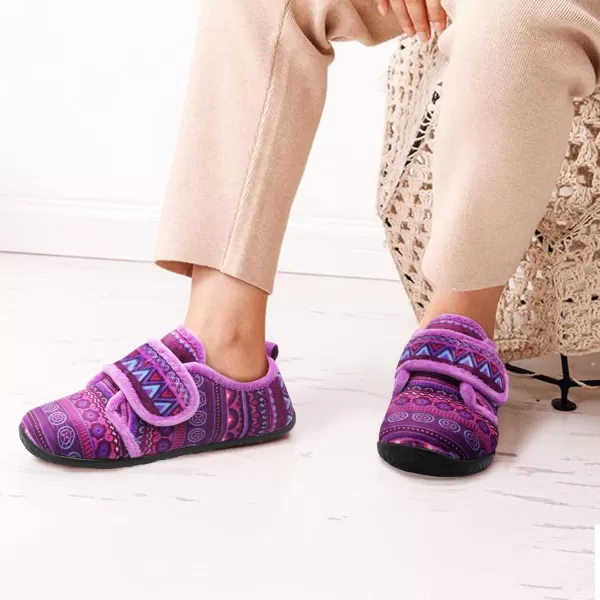 LRUN Barefoot Womens Men Slippers Soft House Slippers for Women Indoor and Outdoor Adjustable Mens Home Shoes Lightweight Bedroom SlippersPuple Bohemia