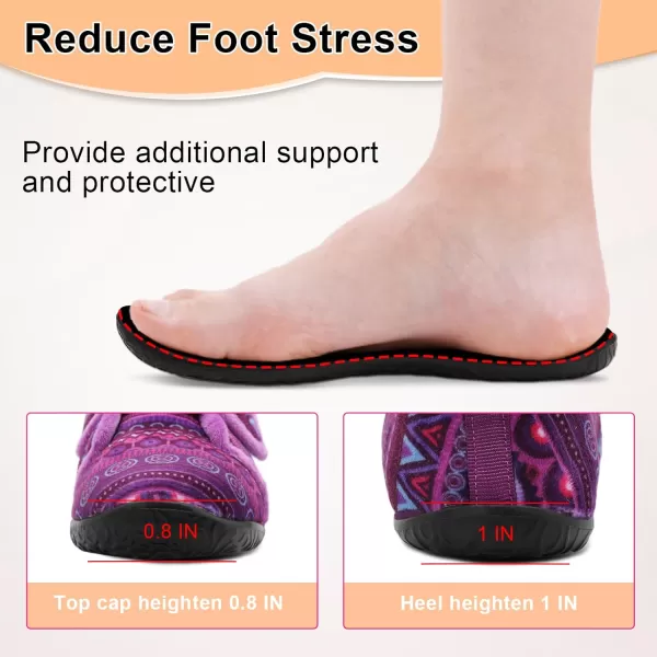 LRUN Barefoot Womens Men Slippers Soft House Slippers for Women Indoor and Outdoor Adjustable Mens Home Shoes Lightweight Bedroom SlippersPuple Bohemia