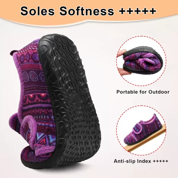 LRUN Barefoot Womens Men Slippers Soft House Slippers for Women Indoor and Outdoor Adjustable Mens Home Shoes Lightweight Bedroom SlippersPuple Bohemia