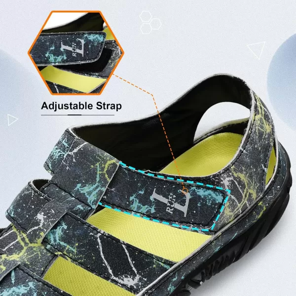 LRUN Flat Sandals Barefoot Platform Shoes Athletic Sports Sandals Walking Shoes for Women Men Indoor Outdoor SneakerBlack Drawings