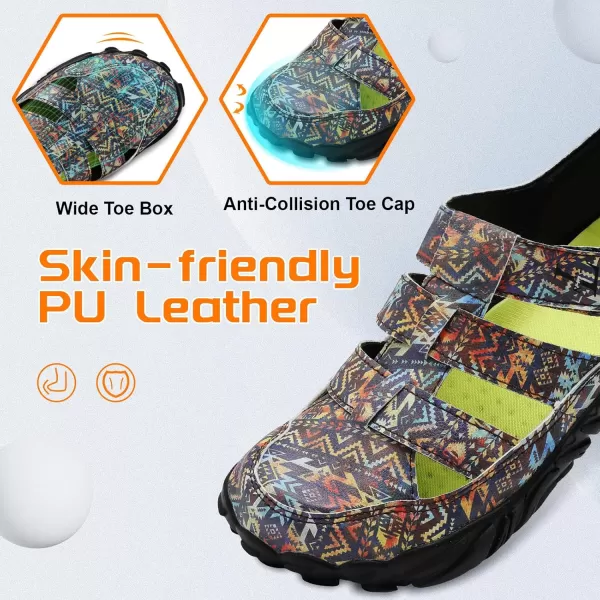 LRUN Flat Sandals Barefoot Platform Shoes Athletic Sports Sandals Walking Shoes for Women Men Indoor Outdoor SneakerBohemia