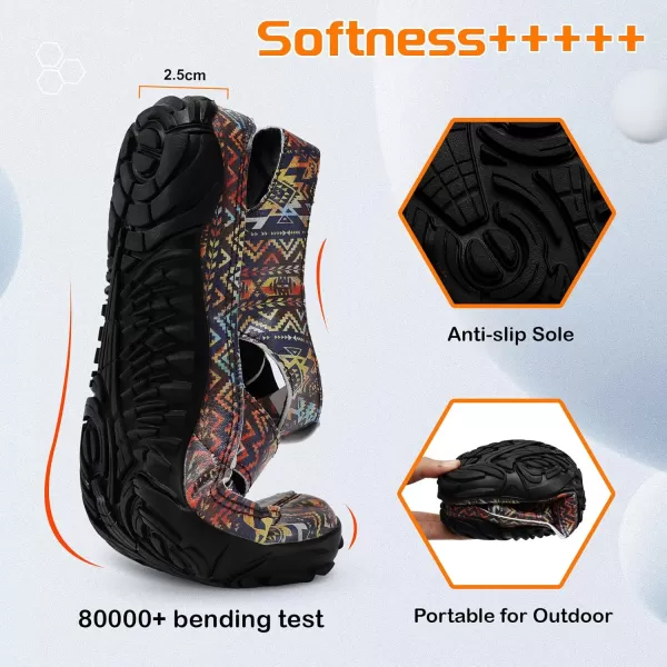 LRUN Flat Sandals Barefoot Platform Shoes Athletic Sports Sandals Walking Shoes for Women Men Indoor Outdoor SneakerBohemia