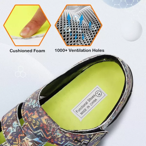 LRUN Flat Sandals Barefoot Platform Shoes Athletic Sports Sandals Walking Shoes for Women Men Indoor Outdoor SneakerBohemia
