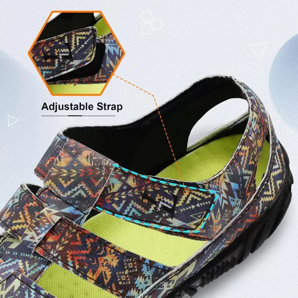 LRUN Flat Sandals Barefoot Platform Shoes Athletic Sports Sandals Walking Shoes for Women Men Indoor Outdoor SneakerBohemia
