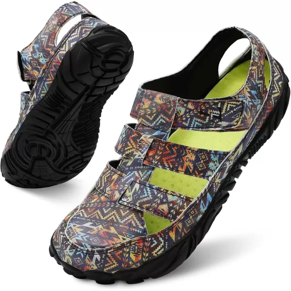 LRUN Flat Sandals Barefoot Platform Shoes Athletic Sports Sandals Walking Shoes for Women Men Indoor Outdoor SneakerBohemia