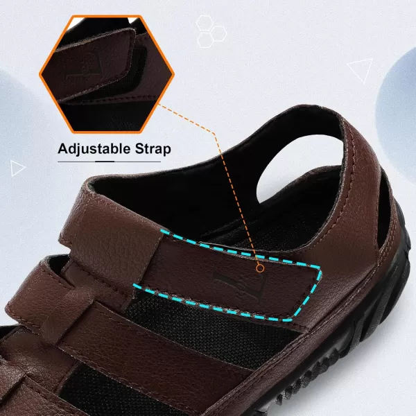 LRUN Flat Sandals Barefoot Platform Shoes Athletic Sports Sandals Walking Shoes for Women Men Indoor Outdoor SneakerBrown