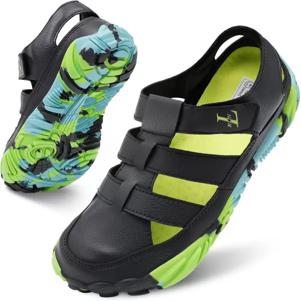 LRUN Flat Sandals Barefoot Platform Shoes Athletic Sports Sandals Walking Shoes for Women Men Indoor Outdoor SneakerDark Grey