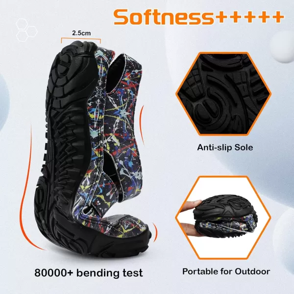 LRUN Flat Sandals Barefoot Platform Shoes Athletic Sports Sandals Walking Shoes for Women Men Indoor Outdoor SneakerDrawings