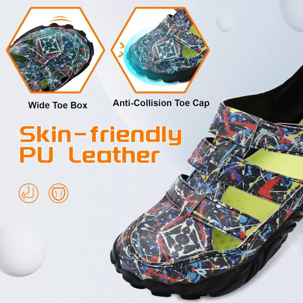 LRUN Flat Sandals Barefoot Platform Shoes Athletic Sports Sandals Walking Shoes for Women Men Indoor Outdoor SneakerDrawings