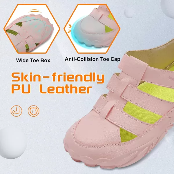 LRUN Flat Sandals Barefoot Platform Shoes Athletic Sports Sandals Walking Shoes for Women Men Indoor Outdoor SneakerPink