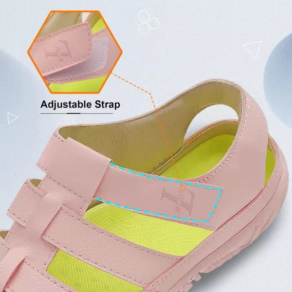 LRUN Flat Sandals Barefoot Platform Shoes Athletic Sports Sandals Walking Shoes for Women Men Indoor Outdoor SneakerPink