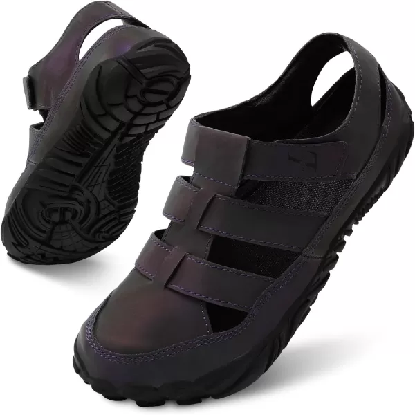 LRUN Flat Sandals Barefoot Platform Shoes Athletic Sports Sandals Walking Shoes for Women Men Indoor Outdoor SneakerPurple