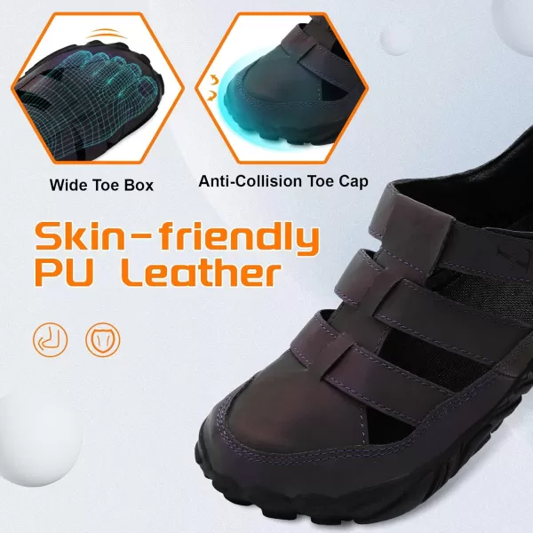 LRUN Flat Sandals Barefoot Platform Shoes Athletic Sports Sandals Walking Shoes for Women Men Indoor Outdoor SneakerPurple