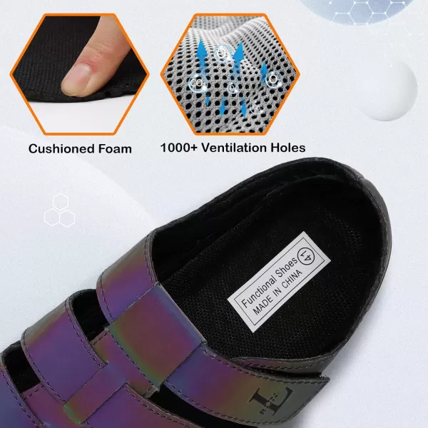 LRUN Flat Sandals Barefoot Platform Shoes Athletic Sports Sandals Walking Shoes for Women Men Indoor Outdoor SneakerPurple