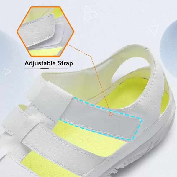 LRUN Flat Sandals Barefoot Platform Shoes Athletic Sports Sandals Walking Shoes for Women Men Indoor Outdoor SneakerWhite