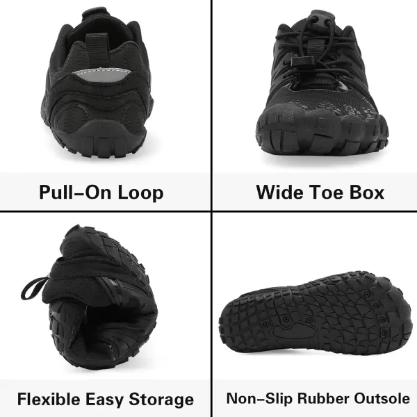 LRUN Kids Water Shoes Boys Girls Barefoot Water Hiking Shoes Indoor Outdoor Quick Dry Athletic Sneaker ShoesAll Black