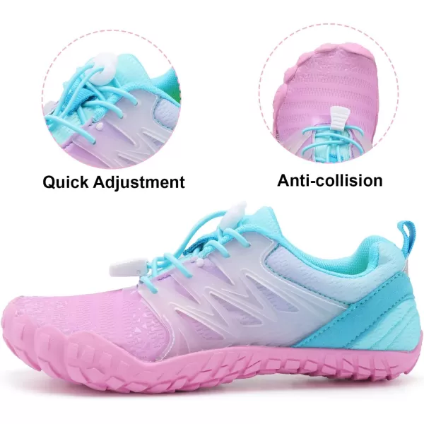 LRUN Kids Water Shoes Boys Girls Barefoot Water Hiking Shoes Indoor Outdoor Quick Dry Athletic Sneaker ShoesApurple Blue