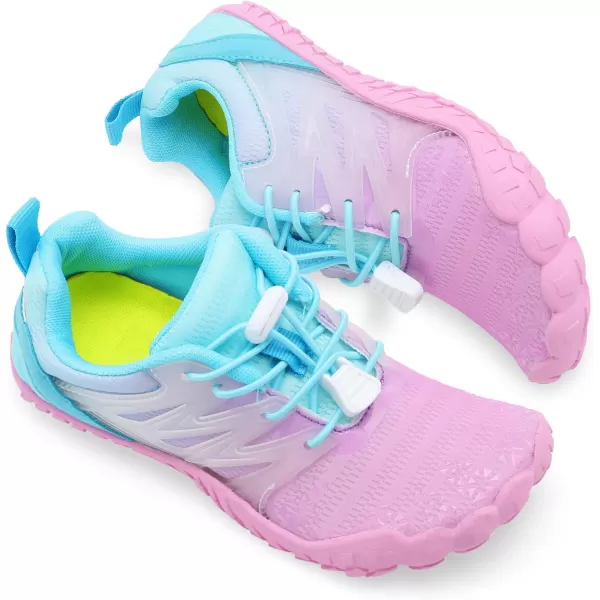 LRUN Kids Water Shoes Boys Girls Barefoot Water Hiking Shoes Indoor Outdoor Quick Dry Athletic Sneaker ShoesApurple Blue